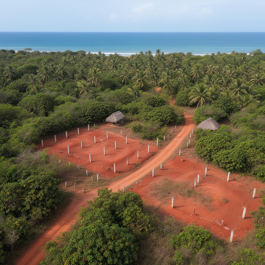 Aerial view of Coral Reef Inland Plots in Kilifi, Coast